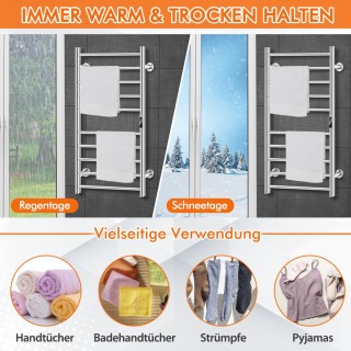 Costway Ηλεκτρική Θερμάστρα Πετσετών με Χρονοδιακόπτη 8 Ωρών & Προσ...