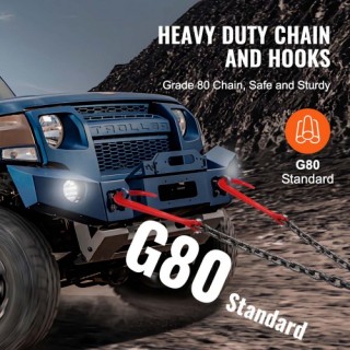 Αλυσίδα Ρυμούλκησης VEVOR 3/8 x 3 G80 με Γάντζο J 15600 lbs  RTJGTL...
