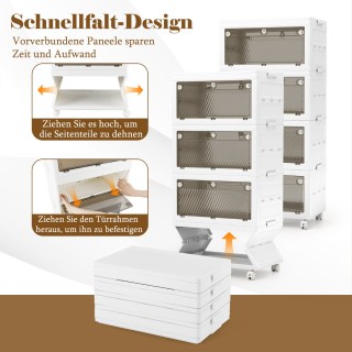 Costway  Κουτί αποθήκευσης με καπάκι, πτυσσόμενα δοχεία αποθήκευσης...