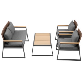 BAKAJI Σετ Σαλονάκι Κήπου Καθιστικό Πολυθρόνες και Τραπέζι Εξωτερι... BAKAJI Σετ Σαλονάκι Κήπου Καθιστικό Πολυθρόνες και Τραπέζι Εξωτερι...