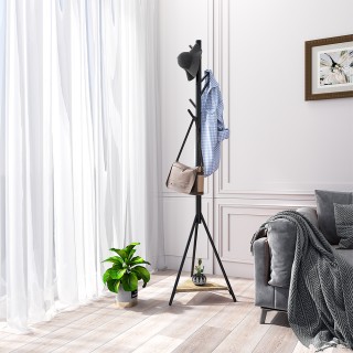 BAKAJI Μαύρη κρεμάστρα δαπέδου εξοικονόμησης χώρου με 6 γάντζους κ... BAKAJI Μαύρη κρεμάστρα δαπέδου εξοικονόμησης χώρου με 6 γάντζους κ...