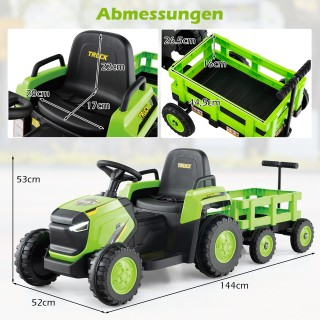 Costway Παιδικό Ηλεκτρικό Τρακτέρ με Αποσπώμενο Τρέιλερ & Τηλεχειρι... Costway Παιδικό Ηλεκτρικό Τρακτέρ με Αποσπώμενο Τρέιλερ & Τηλεχειρι...