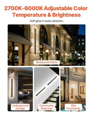 VEVOR Εξωτερικά Φωτιστικά Τοίχου 1000 mm, Διπλή Συσκευασία HWBDBDRG...