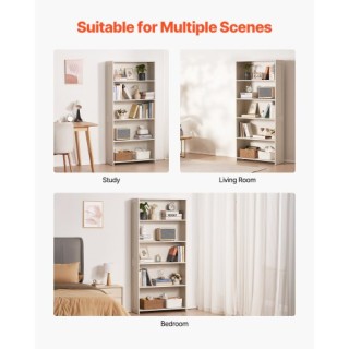 VEVOR Λευκή Ξύλινη Βιβλιοθήκη 5 Επιπέδων 79,2 x 29,7 x 173,5 cm Ελ... VEVOR Λευκή Ξύλινη Βιβλιοθήκη 5 Επιπέδων 79,2 x 29,7 x 173,5 cm Ελ...