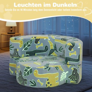 Costway Παιδικός Καναπές 2-σε-1 με Φωσφορίζοντα Αστέρια και Αφαιρού...