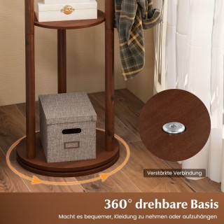 Costway Περιστρεφόμενη ξύλινη κρεμάστρα με 3 ράφια & 9 γάντζους γι... Costway Περιστρεφόμενη ξύλινη κρεμάστρα με 3 ράφια & 9 γάντζους γι...