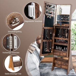 Costway Ελεύθερη Ντουλάπα Κοσμημάτων με Καθρέφτη και LED Φωτισμό -... Costway Ελεύθερη Ντουλάπα Κοσμημάτων με Καθρέφτη και LED Φωτισμό -...