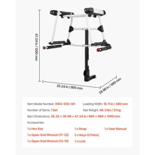 VEVOR Σχάρα Σκι & Snowboard σε Άγκιστρο, Προσαρμόζονται 50mm Υποδοχ...