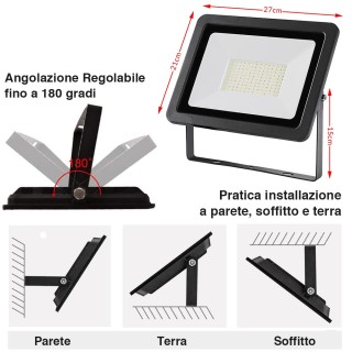 BAKAJI Προβολέας Faro Led 100W Υψηλής Φωτεινότητας 8000lm Εξωτερικ... BAKAJI Προβολέας Faro Led 100W Υψηλής Φωτεινότητας 8000lm Εξωτερικ...