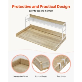 VEVOR Πάγκος Πλυντηρίου-Στεγνωτηρίου με Ράφι 54x27 Ξύλινο Κάλυμμα Π...