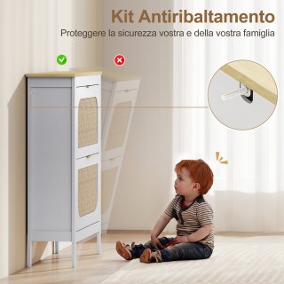 HOMCOM Σκαμπό Slim Boho Στυλ με 2 Ανακλινόμενα Συρτάρια για 14 Ζευγ... HOMCOM Σκαμπό Slim Boho Στυλ με 2 Ανακλινόμενα Συρτάρια για 14 Ζευγ...