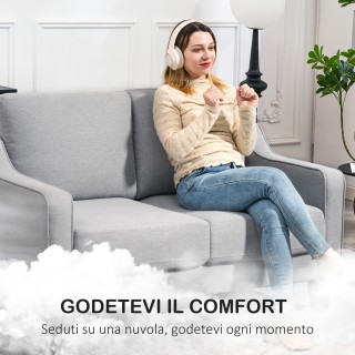 HOMCOM Δίθεσιος Καναπές 136x77x86 cm, Γκρι Ανοιχτό 83B-399V00LG HOMCOM Δίθεσιος Καναπές 136x77x86 cm, Γκρι Ανοιχτό 83B-399V00LG