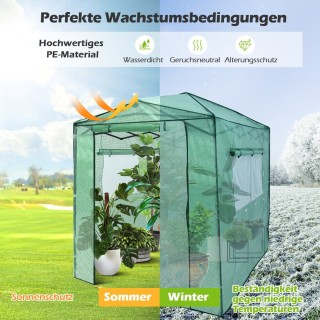 Costway Φορητό Θερμοκήπιο με Μεταλλικό Σκελετό και Παρατηρητήρια γι...