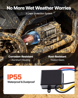 VEVOR Ηλεκτρικό βαρούλκο ATV/UTV 1587 kg 12V DC με συνθετικό σχοινί...