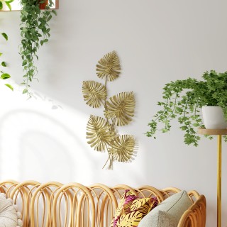 HOMCOM Μεταλλικό Χρυσό Διακοσμητικό Τοίχου με 5 Φύλλα Μονστέρα με Σ... HOMCOM Μεταλλικό Χρυσό Διακοσμητικό Τοίχου με 5 Φύλλα Μονστέρα με Σ...