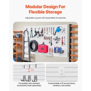 VEVOR Πάνελ Σχάρας PVC Λευκό 8x4 ft με Αξεσουάρ για Γκαράζ BTQBPVC3... VEVOR Πάνελ Σχάρας PVC Λευκό 8x4 ft με Αξεσουάρ για Γκαράζ BTQBPVC3...