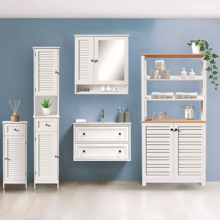 Galileo Έπιπλο μπάνιου με καθρέφτη από λακαρισμένο ξύλο MDF 60x15x ...