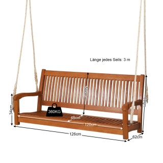 Costway Ευκάλυπτος Κούνια με Ανθεκτικά Σχοινιά 126x62x60 εκ. HZ10109 Costway Ευκάλυπτος Κούνια με Ανθεκτικά Σχοινιά 126x62x60 εκ. HZ10109