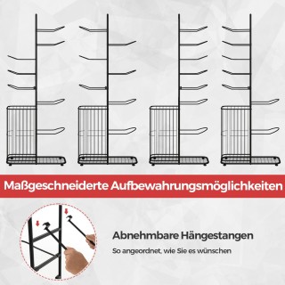 Costway 7-επίπεδη ραφιέρα αποθήκευσης μπαλών με αφαιρούμενες κρεμασ...