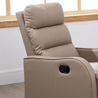 HOMCOM Πολυθρόνα Ανακλινόμενη 160° με Υποπόδιο, από PU Δέρμα, Ξύλο ...