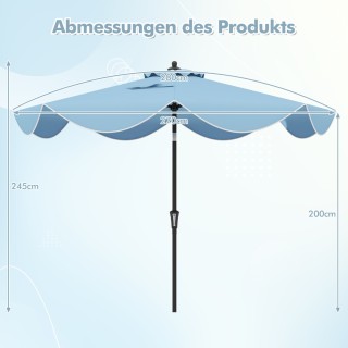 Costway Ομπρέλα Βεράντας με Ρυθμιζόμενη Κλίση και Κομψές Λεπτομέρει...