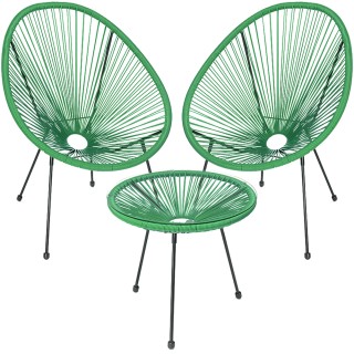 BAKAJI Σετ Αίθριο από Πολυρατάν με 2 Καρέκλες και 1 Τραπέζι για Κήπ... BAKAJI Σετ Αίθριο από Πολυρατάν με 2 Καρέκλες και 1 Τραπέζι για Κήπ...