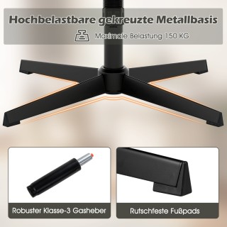 Costway Περιστρεφόμενη Πολυθρόνα Γραφείου με Παχιά Επένδυση σε Γκρι...