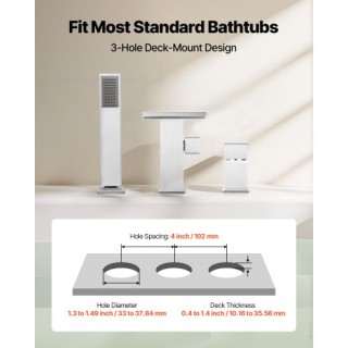 VEVOR Ρωμαϊκή Μπανιέρα Βρύση, 3 Θέσεις Καταρράκτη Βρύση, Πλατιά Ρωμ... VEVOR Ρωμαϊκή Μπανιέρα Βρύση, 3 Θέσεις Καταρράκτη Βρύση, Πλατιά Ρωμ...