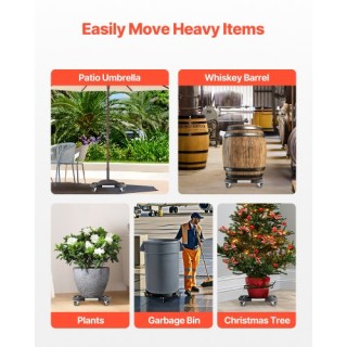 VEVOR Ρυθμιζόμενο Στρογγυλό Καρότσι Απορριμμάτων με Ρόδες LJTTCKDJS... VEVOR Ρυθμιζόμενο Στρογγυλό Καρότσι Απορριμμάτων με Ρόδες LJTTCKDJS...