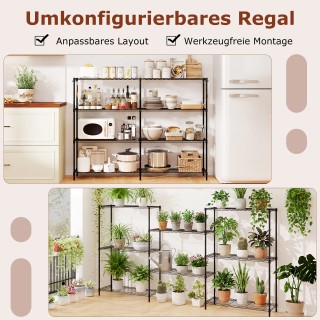 Costway Τετραώροφη Μεταλλική Ράφι Στάντ με 4 Γάντζους & Ρυθμιζόμενα... Costway Τετραώροφη Μεταλλική Ράφι Στάντ με 4 Γάντζους & Ρυθμιζόμενα...