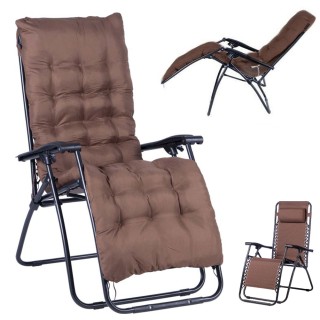 BAKAJI  Καρέκλα Πολυθρόνα Κήπου Με Μαξιλάρι Βαρύτητας Μηδέν Πτυσσόμ...