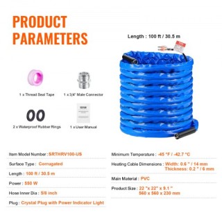 VEVOR 30m Θερμαινόμενος Σωλήνας Νερού για RV -45℉ Αντιψυκτικός Πόσι... VEVOR 30m Θερμαινόμενος Σωλήνας Νερού για RV -45℉ Αντιψυκτικός Πόσι...