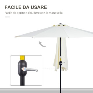 Outsunny  Ομπρέλα βεράντας σε σχήμα ημισελήνου με μηχανισμό ανοίγμα...