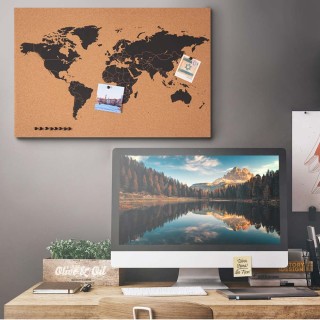 BAKAJI Πίνακας Παγκόσμιος Χάρτης Υδρόγειος Σφαίρα από Φελλό 60x40c... BAKAJI Πίνακας Παγκόσμιος Χάρτης Υδρόγειος Σφαίρα από Φελλό 60x40c...