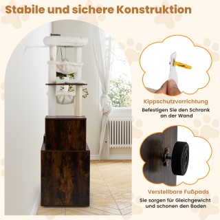 Costway Δέντρο Γάτας με Κρυψώνα για Αμμοδόχο 161 x 45 x 87 cm   & 2...