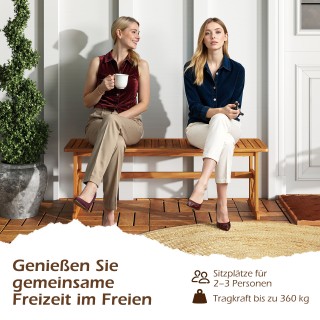 Costway Κήπου παγκάκι από ξύλο ακακίας 130 εκ. για 2-3 άτομα χωρίς ...