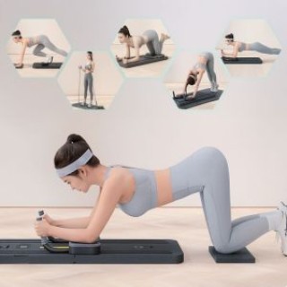 ModernHome Πολυλειτουργικός πάγκος άσκησης Pilates Reformer με αναδ...