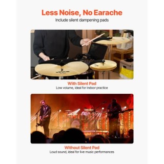 VEVOR Σετ Πιατινιών 3 Τεμαχίων για Τύμπανα 14, 16, 20 ιντσών CPTZCP...