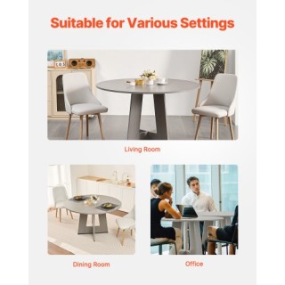 Στρογγυλό Ξύλινο Τραπέζι Δείπνου για 2-4 Άτομα 1200x1200x750 mm Γκρ...