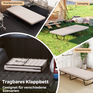 Costway Πτυσσόμενο Κρεβάτι Επισκεπτών με Στρώμα 190 x 80 εκ. - Μετα... Costway Πτυσσόμενο Κρεβάτι Επισκεπτών με Στρώμα 190 x 80 εκ. - Μετα...