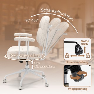 Costway Εργονομική Περιστρεφόμενη Καρέκλα Γραφείου με Μπράτσα & Ρόδ... Costway Εργονομική Περιστρεφόμενη Καρέκλα Γραφείου με Μπράτσα & Ρόδ...