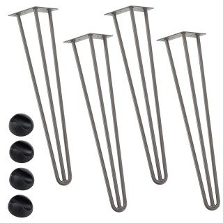 BAKAJI Σετ 4 μεταλλικά πόδια τραπεζιού 60εκ γκρι μοντέρνου σχεδιασμ...