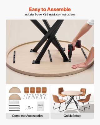 VEVOR Σύγχρονο Σετ Τραπεζαρίας 5 Τεμαχίων - Ροτόντα 45 ιντσών με 4 ... VEVOR Σύγχρονο Σετ Τραπεζαρίας 5 Τεμαχίων - Ροτόντα 45 ιντσών με 4 ...