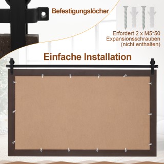 Costway Ρουστίκ ορθογώνιος καθρέφτης με ξύλινο πλαίσιο σε σκούρο κα... Costway Ρουστίκ ορθογώνιος καθρέφτης με ξύλινο πλαίσιο σε σκούρο κα...