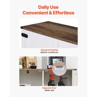 VEVOR Τραπέζι Καφέ 3 Επιπέδων με Μαγνητικές Πόρτες Καφέ Λευκό BSZSJ... VEVOR Τραπέζι Καφέ 3 Επιπέδων με Μαγνητικές Πόρτες Καφέ Λευκό BSZSJ...