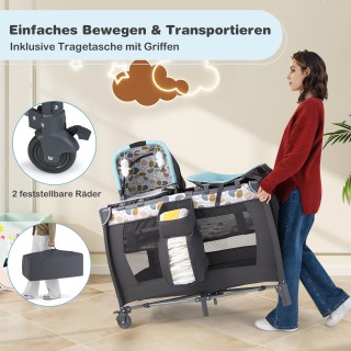 Costway Φορητό Πτυσσόμενο Παρκοκρέβατο & Λίκνο Μωρού με Αλλαξιέρα, ... Costway Φορητό Πτυσσόμενο Παρκοκρέβατο & Λίκνο Μωρού με Αλλαξιέρα, ...