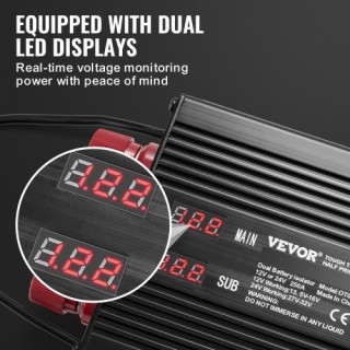 VEVOR Διπλός Απομονωτής Μπαταρίας 12V/24V 250A με Οθόνη LCD FDCDJD... VEVOR Διπλός Απομονωτής Μπαταρίας 12V/24V 250A με Οθόνη LCD FDCDJD...