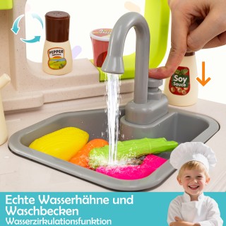 Costway Παιδική Γωνιακή Κουζίνα Παιχνίδι με Ήχους & Φώτα - Παιδική ...