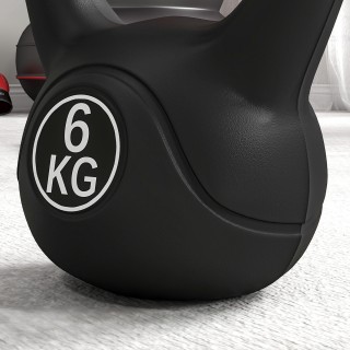 HOMCOM Kettlebell 6kg από Πλαστικό και Άμμο με Επίπεδη Βάση και Λαβ... HOMCOM Kettlebell 6kg από Πλαστικό και Άμμο με Επίπεδη Βάση και Λαβ...