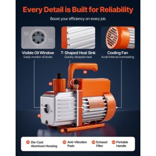 VEVOR Αντλία Κενού & Κιτ Μανομέτρου για Κλιματιστικά ZKBKDWXTZLX104... VEVOR Αντλία Κενού & Κιτ Μανομέτρου για Κλιματιστικά ZKBKDWXTZLX104...